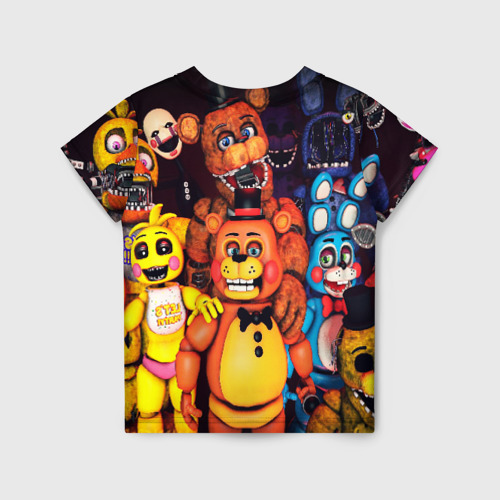 Детская 3D футболка с принтом FIVE NIGHTS AT FREDDYS, вид сзади #1
