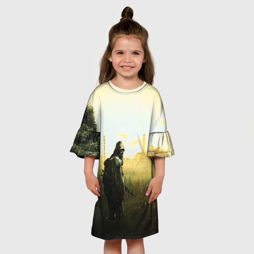 Детское платье 3D с принтом STALKER, вид сбоку #3