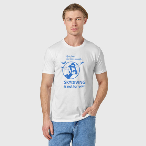 Мужская футболка хлопок с принтом Skydiving, фото на моделе #1
