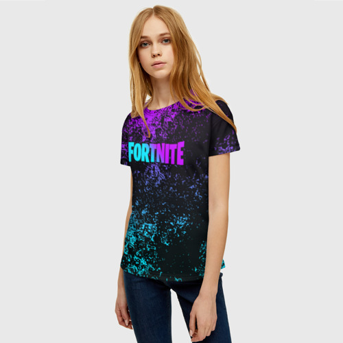 Женская футболка 3D с принтом FORTNITE X, фото на моделе #1