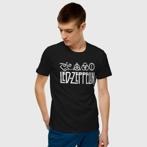 Мужская футболка с принтом Led Zeppelin, фото на моделе #1