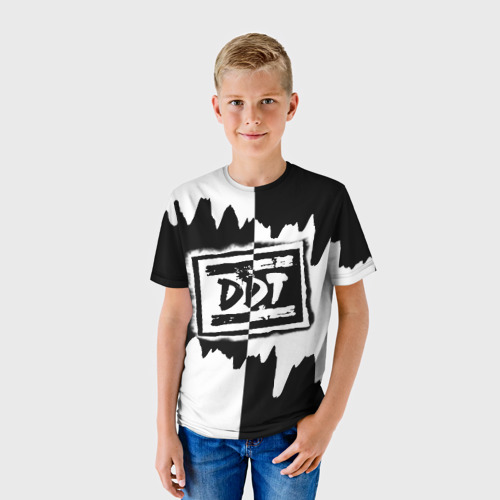 Детская футболка 3D с принтом ДДТ, фото на моделе #1