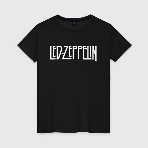Женская футболка хлопок с принтом Led Zeppelin, вид спереди #2