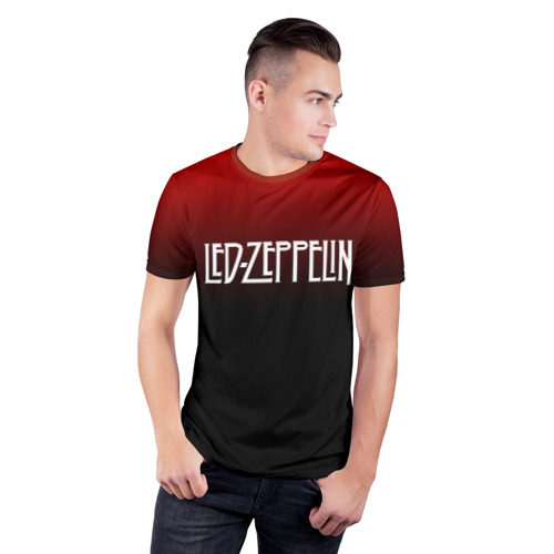 Мужская футболка 3D спортивная с принтом Led Zeppelin, фото на моделе #1