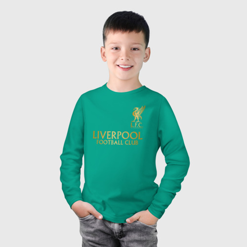 Детский лонгслив хлопок с принтом LIVERPOOL, фото на моделе #1