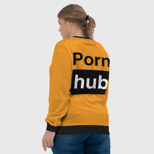 Женский свитшот 3D с принтом Pornhub (двухсторонняя), вид сзади #2