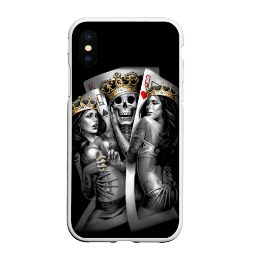 Чехол для iPhone XS Max матовый с принтом Череп Король (OGABEL), вид спереди #2