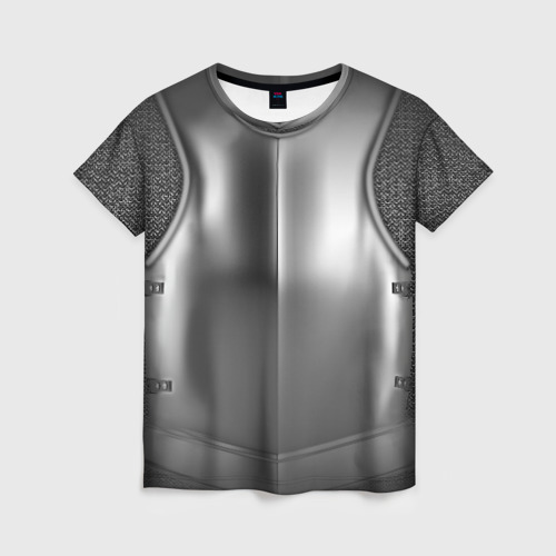 Женская футболка 3D с принтом Доспехи рыцаря, вид спереди #2