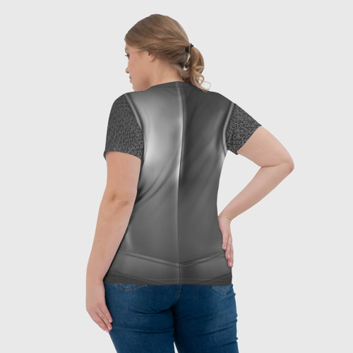 Женская футболка 3D с принтом Доспехи рыцаря, вид сзади #2