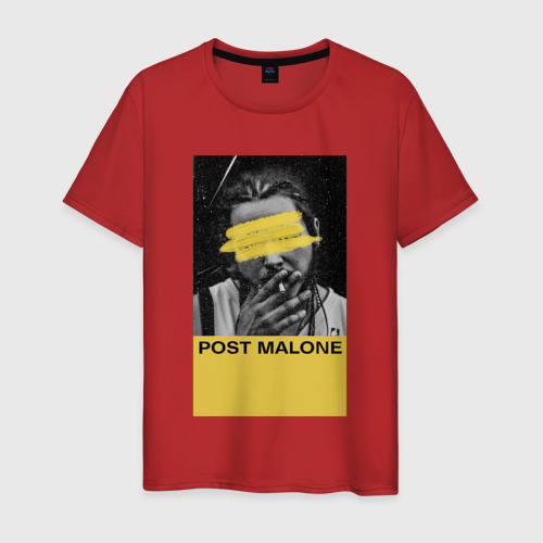 Мужская футболка с принтом Post Malone, вид спереди #2