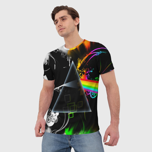 Мужская футболка 3D с принтом Pink Floyd, фото на моделе #1