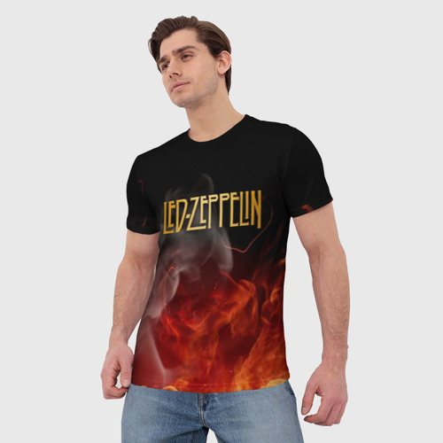 Мужская футболка 3D с принтом LED ZEPPELIN, фото на моделе #1