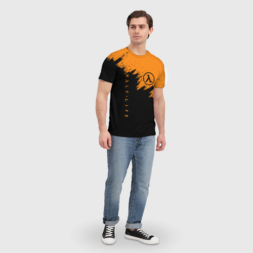 Мужская футболка 3D с принтом HALF-LIFE | ХАЛФ-ЛАЙФ, вид сбоку #3