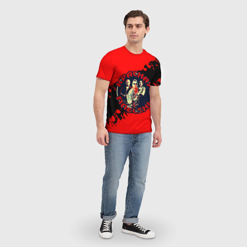 Мужская футболка 3D с принтом Красная плесень + Анархия, вид сбоку #3
