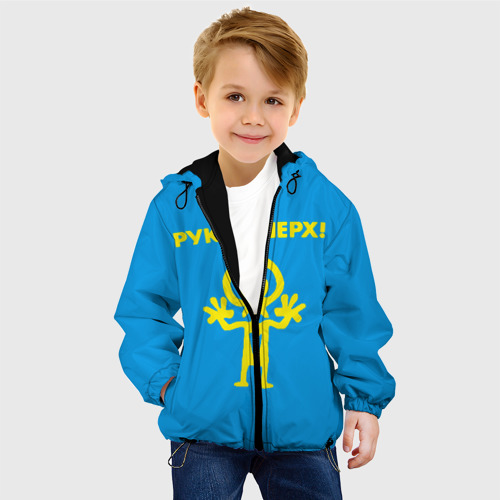 Детская куртка 3D с принтом Руки Вверх, фото на моделе #1