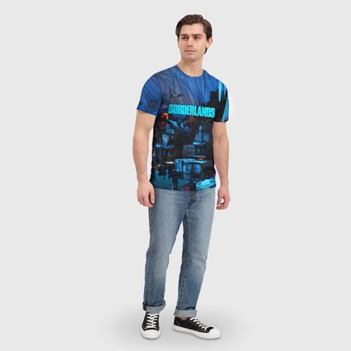 Мужская футболка 3D с принтом BORDERLANDS, вид сбоку #3