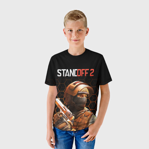 Детская 3D футболка с принтом STANDOFF 2, фото на моделе #1