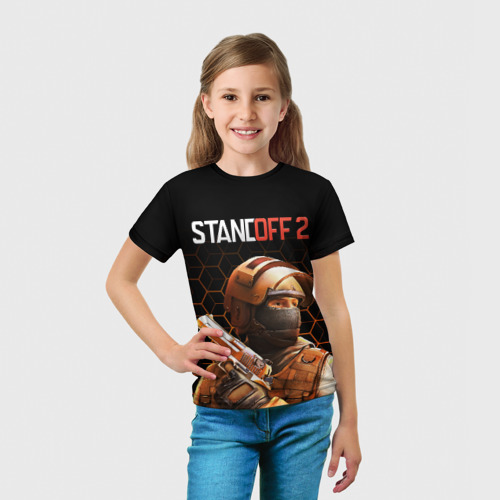 Детская 3D футболка с принтом STANDOFF 2, вид сбоку #3