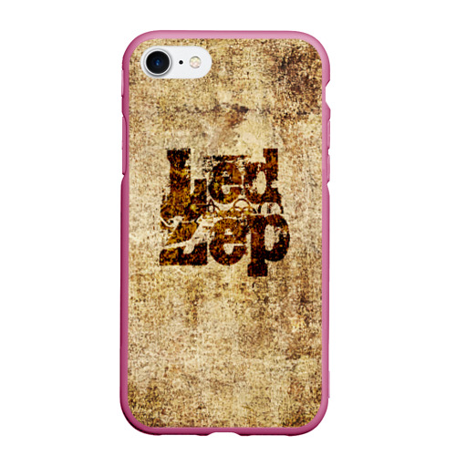 Чехол для iPhone 7/8 матовый с принтом Led Zeppelin, вид спереди #2