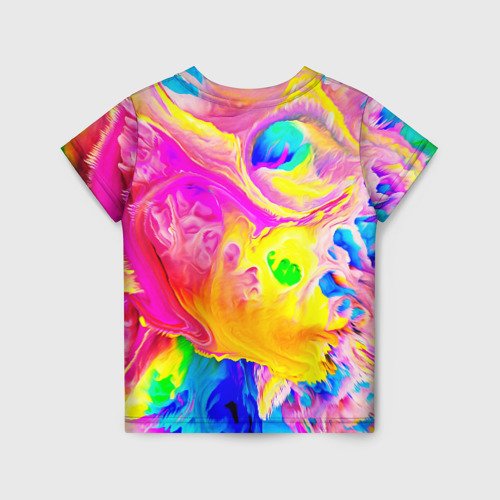 Детская футболка 3D с принтом Краски, вид сзади #1
