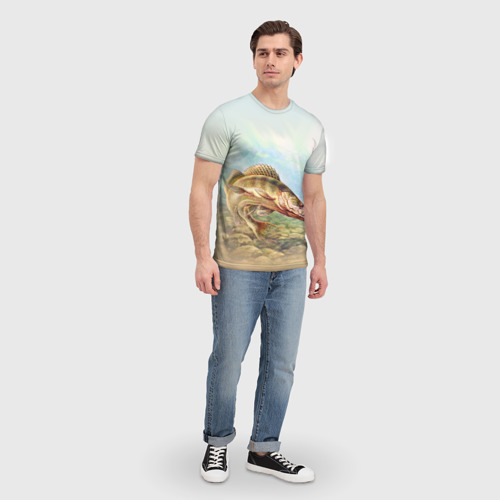 Мужская футболка 3D с принтом Рыба, вид сбоку #3