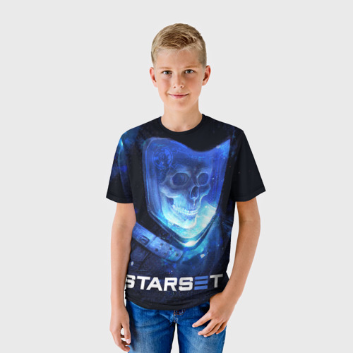 Детская футболка 3D с принтом Starset, фото на моделе #1