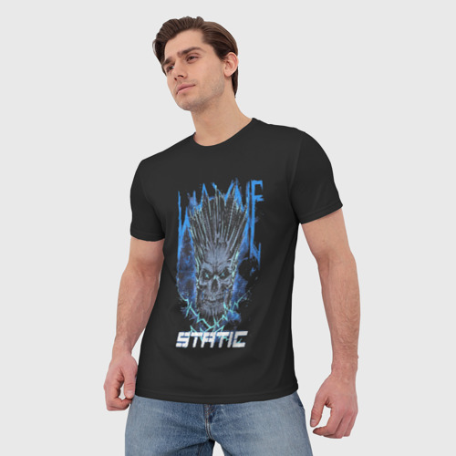Мужская футболка 3D с принтом Static Wayne, фото на моделе #1