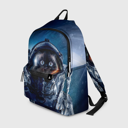 Рюкзак 3D с принтом Кот космонавт, вид спереди #2