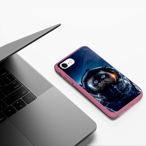 Чехол для iPhone 7/8 матовый с принтом Кот космонавт, фото #5