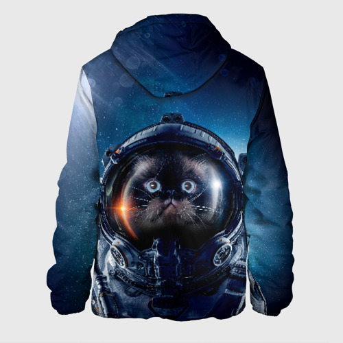 Мужская куртка 3D с принтом Кот космонавт, вид сзади #1
