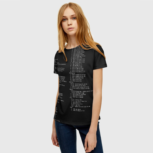 Женская футболка 3D с принтом ПРОГРАММИРОВАНИЕ 7, фото на моделе #1