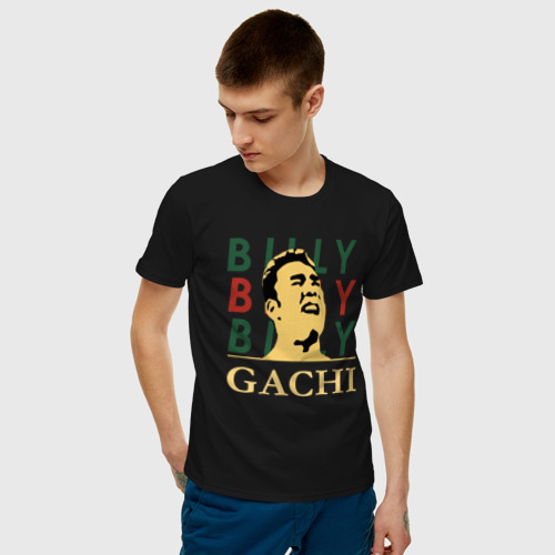 Мужская футболка с принтом BIlly GACHI, фото на моделе #1