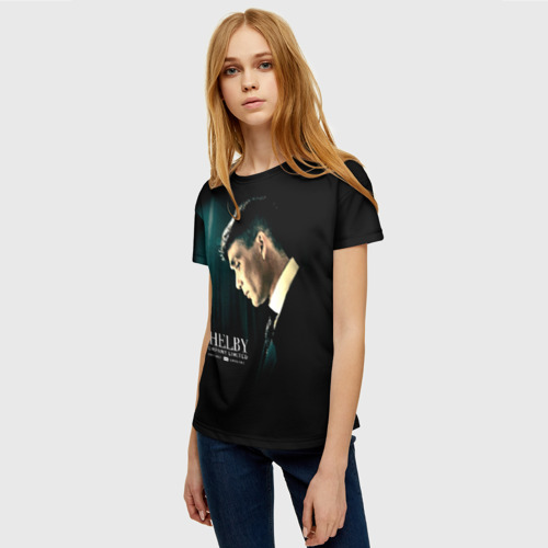 Женская футболка 3D с принтом Острые козырьки, фото на моделе #1