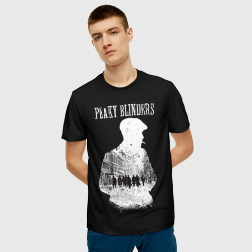 Мужская 3D футболка с принтом Острые козырьки, фото на моделе #1