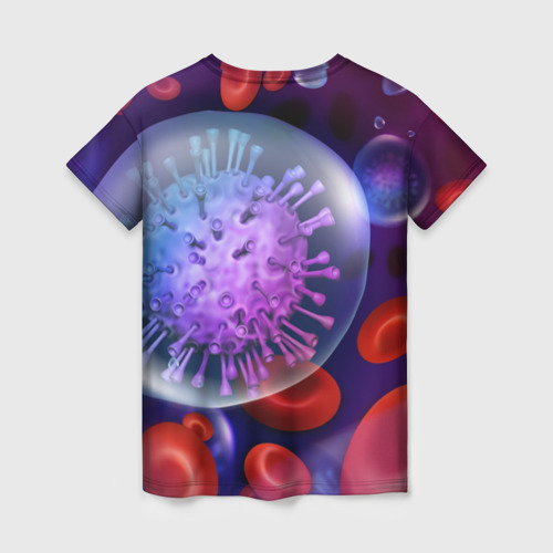 Женская футболка 3D с принтом Лейкоциты и клетка, вид сзади #1