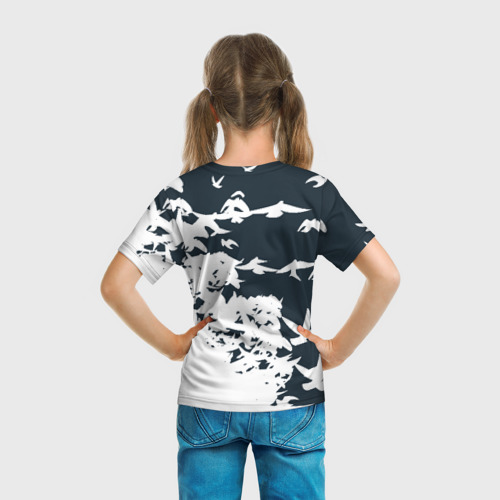 Детская футболка 3D с принтом BRAWL STARS CROW, вид сзади #2