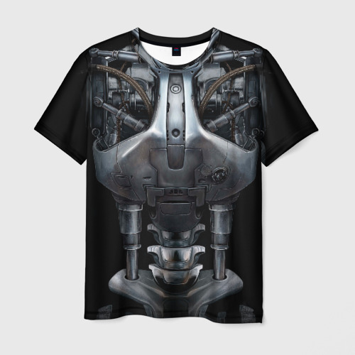 Мужская футболка 3D с принтом Терминатор т-800, вид спереди #2