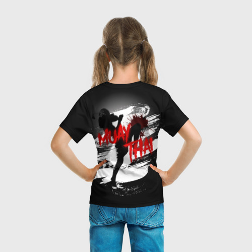 Детская футболка 3D с принтом Muay Thai(На спине), вид сзади #2