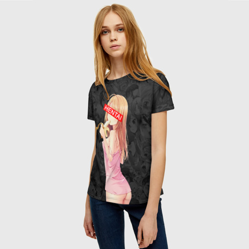 Женская футболка 3D с принтом Японская анимация, фото на моделе #1