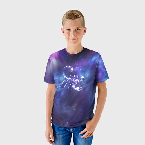 Детская футболка 3D с принтом Скорпион, фото на моделе #1