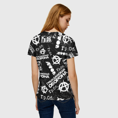Женская футболка 3D с принтом ГРАЖДАНСКАЯ ОБОРОНА, вид сзади #2