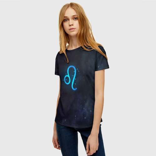 Женская футболка 3D с принтом Лев, фото на моделе #1