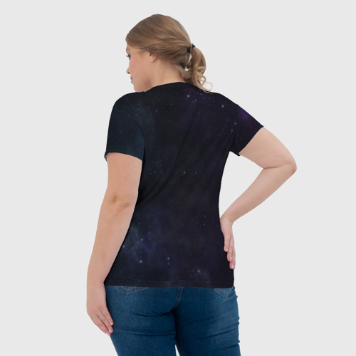 Женская футболка 3D с принтом Лев, вид сзади #2