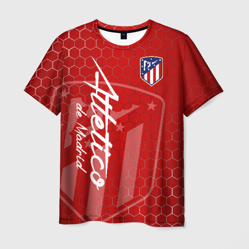 Мужская футболка 3D с принтом Атлетико Мадрид, вид спереди #2