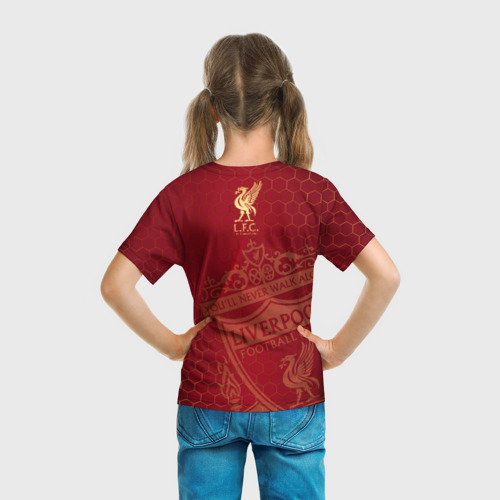 Детская футболка 3D с принтом Ливерпуль, вид сзади #2