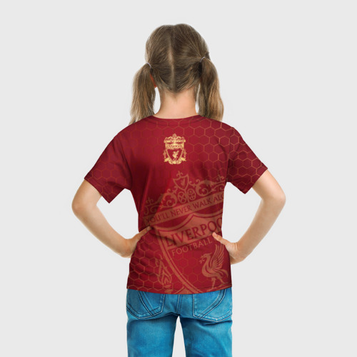Детская футболка 3D с принтом Ливерпуль, вид сзади #2