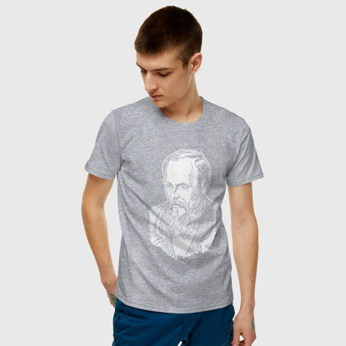 Мужская футболка с принтом Достоевский Фёдор Михайлович, фото на моделе #1
