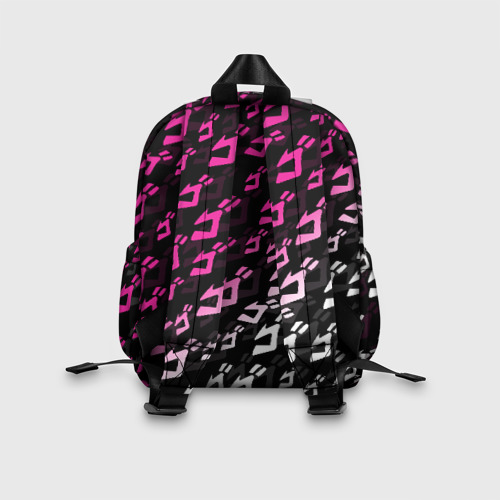 Детский рюкзак 3D с принтом Розовобелый паттерн джоджо, вид сзади #2