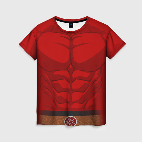 Женская футболка 3D с принтом Красный качок, вид спереди #2