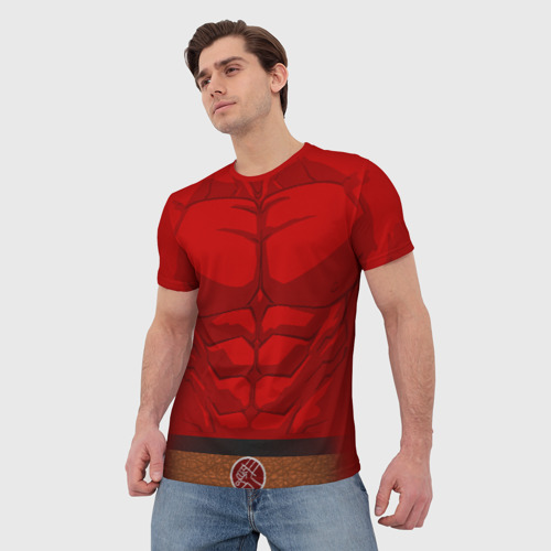 Мужская футболка 3D с принтом Красный качок, фото на моделе #1